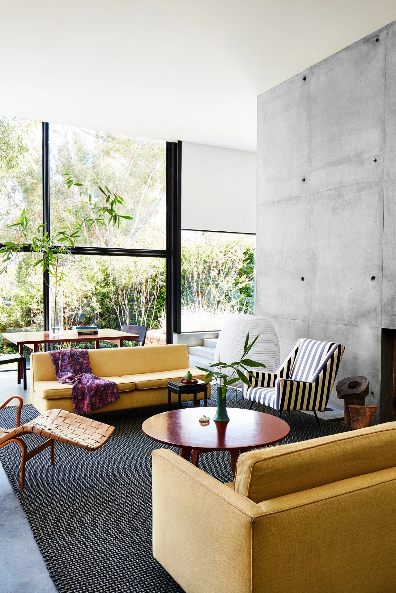 California Modern interior — concrete garden lounge